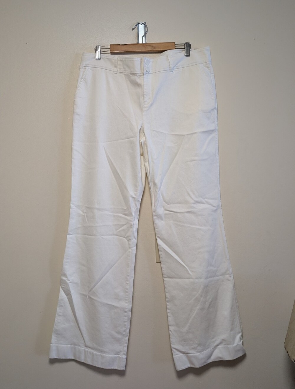 Caslon NWT White Wide Leg Pants Stretch Cotton Trouser